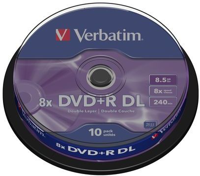Verbatim 43666 DVD+R Double Layer Matt Silver Schijven