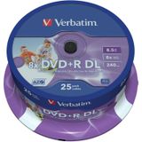 Verbatim DVD+R, Double Layer, 8x, 8.5GB, 25 spindel (25 x), Optische gegevensdrager