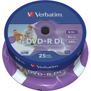 Verbatim DVD+R Double Layer discs op spindel - 8-speed - 8,5 GB / 25 stuks