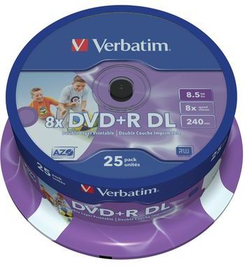 Verbatim 43667 DVD+R Double Layer Inkjet Printable 8x Schijven