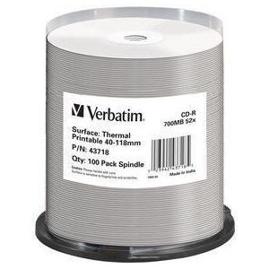 Verbatim CD-R Thermal Printable No ID Brand 700 MB 100 stuk(s)