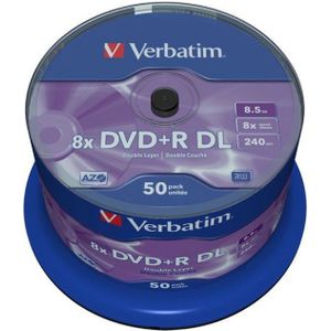 Verbatim - 50 x DVD+R DL - 8.5 GB (240 Min.) 8x - mattsilber - Spindel