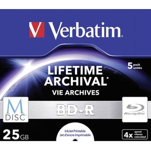 Verbatim M-Disc Blu-ray 25 GB 5 stuks Jewelcase Bedrukbaar
