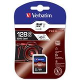 Verbatim SDXC-kaart klasse 10 Premium (128 GB, SDXC, U1, UHS-I), Geheugenkaart, Veelkleurig