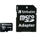 Verbatim microSDXC 64GB Class 10 incl Adapter