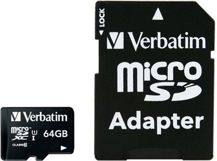 Verbatim microSDXC 64GB Class 10 incl Adapter