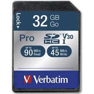 Verbatim PRO SDHC-kaart 32 GB Class 10 UHS-I, Class 10
