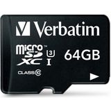 Verbatim MicroSDXC Pro 64GB Class 10 - UHS-I - Inclusief Adapter