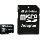 Verbatim MicroSDXC Pro 64GB Class 10 - UHS-I - Inclusief Adapter