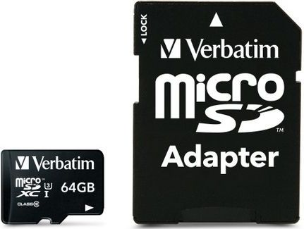 Verbatim MicroSDXC Pro 64GB Class 10 - UHS-I - Inclusief Adapter