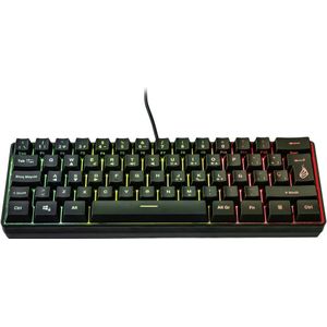 SureFire Kingpin X1 60% gaming-toetsenbord, Spanish, gaming multimedia-toetsenbord, klein en mobiel, RGB-toetsenbord met verlichting, 25 anti-ghosting-toetsen, Spaanse QWERTY lay-out