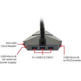 Surefire Gaming Axis Grijs - 3 Poorten USB 3.1 Hub SD-kaartlezer