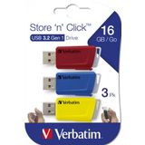 Verbatim Store 'n' Click - 16GB - 3 Stuks - Multicolour