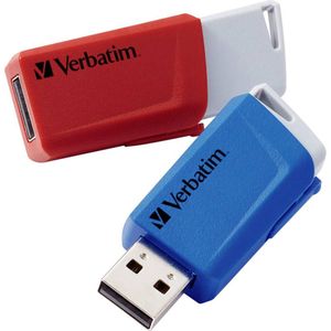 Verbatim V Store N Click USB-stick 32GB rood, blauw 49308 USB 3.0