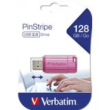 Verbatim USB DRIVE 2.0 PINSTRIPE USB-stick 128 GB Pink 49460 USB 2.0