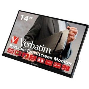 Verbatim PMT-14 Portable Touch Monitor 14" IPS FHD USB-C HDMI - zwart Kunststof 49591