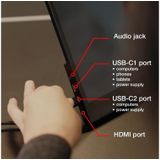 Verbatim PMT-15 Portable Touch Monitor 15.6" IPS FHD USB-C HDMI - zwart Kunststof 49592