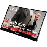 Verbatim PMT-17 Touchscreen monitor Energielabel: A (A - G) 43.9 cm (17.3 inch) 1920 x 1080 Pixel 16:9 6 ms HDMI, USB 2.0, USB-C, Hoofdtelefoon (3.5 mm