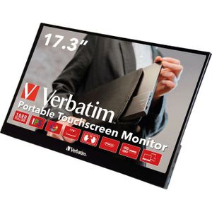 Verbatim PMT-17 Portable Touch Monitor 17.3" IPS FHD USB-C HDMI - zwart Kunststof 49593