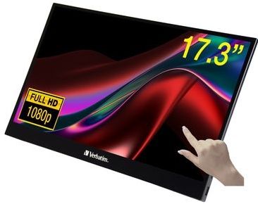 Verbatim 49593 computer monitor 43,9 cm (17.3") 1920 x 1080 Pixels Full HD LCD Touchscreen Zwart