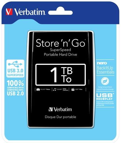 Verbatim Store 'n' Go externe harde schijf 5400 RPM 2.5" Zwart
