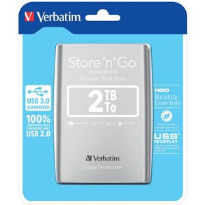 Verbatim harde schijf 3.0 Store 'n' Go, 2 TB, zilver