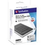 Verbatim Store'n'Go externe harde schijf USB Type-C 3.2 Gen 1 (3.1 Gen 1) Zwart, Zilver