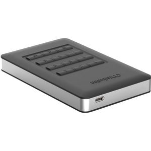 Verbatim 53403 Store 'n' Go Secure - 2 TB, USB 3.1 Type-C, externe harde schijf met wachtwoordbeveiliging via toetsenbord, voeding via USB, zwart