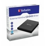 Verbatim Externe slimline CD-DVD brander (DVD-brander), Optische drive, Zwart