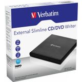 Verbatim External Slimline CD/DVD Writer optisch schijfstation DVD±RW Zwart