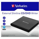 Verbatim External Slimline CD/DVD Writer optisch schijfstation DVD±RW Zwart