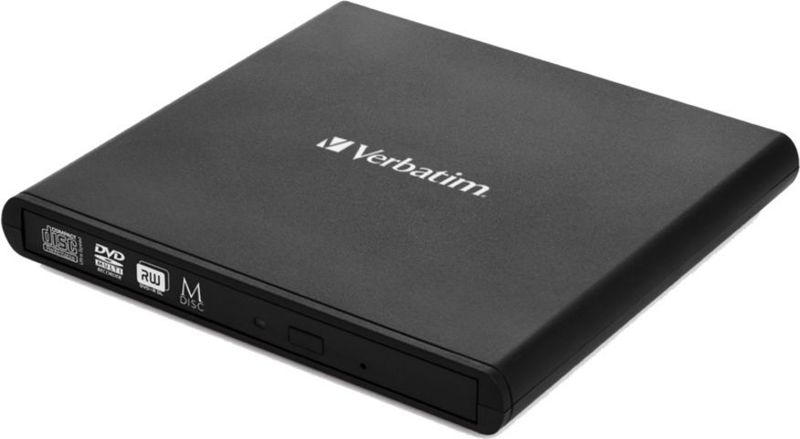Verbatim Externe slimline CD-DVD brander (DVD-brander), Optische drive, Zwart