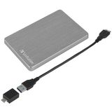Store 'n' Go ALU - Harde Schijf - Zilver - Aluminium - 150 Gram - USB-C/USB-A Adapter Inbegrepen