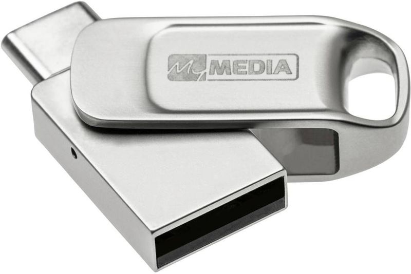 MyMEDIA My Dual USB 2.0 /USB C Drive USB-stick 32 GB Zilver 69266 USB 2.0, USB-C
