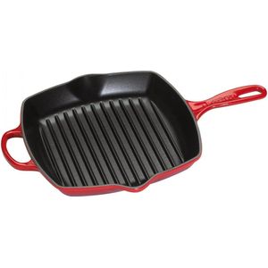 Le Creuset vierkante grillpan Voor iedere warmte bron Kersenrood