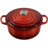 Le Creuset Signature gietijzeren braadpan met deksel, Ø 20 cm, rond, geschikt voor alle warmtebronnen en inductie, volume: 1,8 l