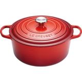Le Creuset Signature gietijzeren braadpan met deksel, Ø 20 cm, rond, geschikt voor alle warmtebronnen en inductie, volume: 1,8 l