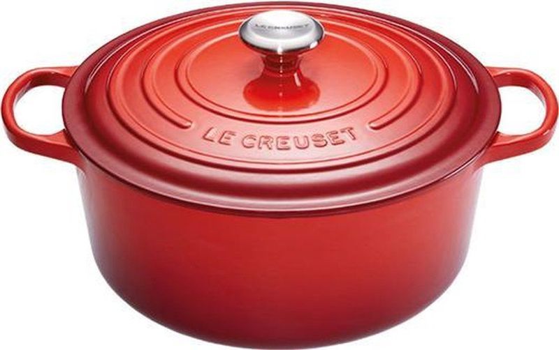 Le Creuset Signature gietijzeren braadpan met deksel, Ø 20 cm, rond, geschikt voor alle warmtebronnen en inductie, volume: 1,8 l