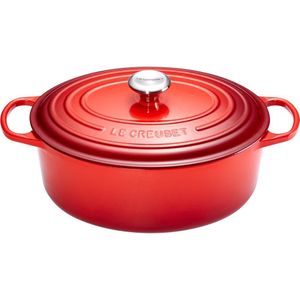 Le Creuset - Ovale Braadpan - Kersenrood - Geëmailleerd Gietijzer - 33cm 7,5l