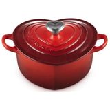 Le Creuset - Hart - Braadpan - Kersenrood - Geëmailleerd Gietijzer - 20 cm