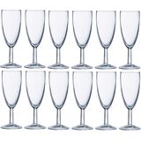 Set van 12x stuks champagneglazen transparant 150 ml