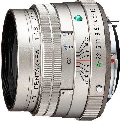 HD PENTAX-FA 77mmF1.8 Beperkte Zilveren Beperkte Middelgrote telephoto prime lens, High-performance HD coating, SP coating, Ronde diafragma, Machinaal aluminium lichaam
