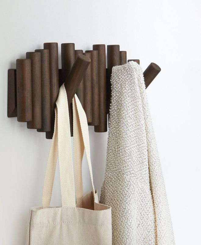 Umbra - Picket - Handdoekhaak - Verouderd Walnoot - Dennenhout