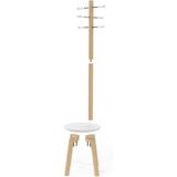 Umbra - Pillar - Kapstok - Wit/Naturel - Rubberhout - Multifunctioneel