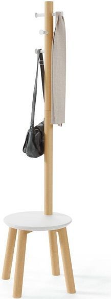 Umbra - Pillar - Kapstok - Wit/Naturel - Rubberhout - Multifunctioneel