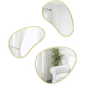 Umbra - Hubba Pebble - Wandspiegel - Messing - Set van 3