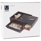 Umbra - Stowit - Opbergbox - Zwart/Walnoot - Rubberhout