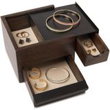 Umbra - Stowit - Opbergbox - Zwart/Walnoot - Rubberhout