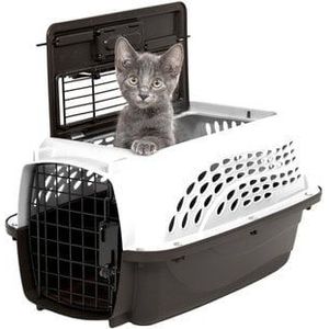 Petmate 2 Door Top Load Kennel - Reisbench hond of kat - Reismand - Transportbox hond - 100% gerecycled materiaal - XS - Wit