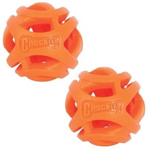 Chuckit! Breathe Right Fetch Ball - Hondenspeelgoed - Hondenbal - Drijvend - Medium - Ø6 cm - Oranje - 2 Stuks